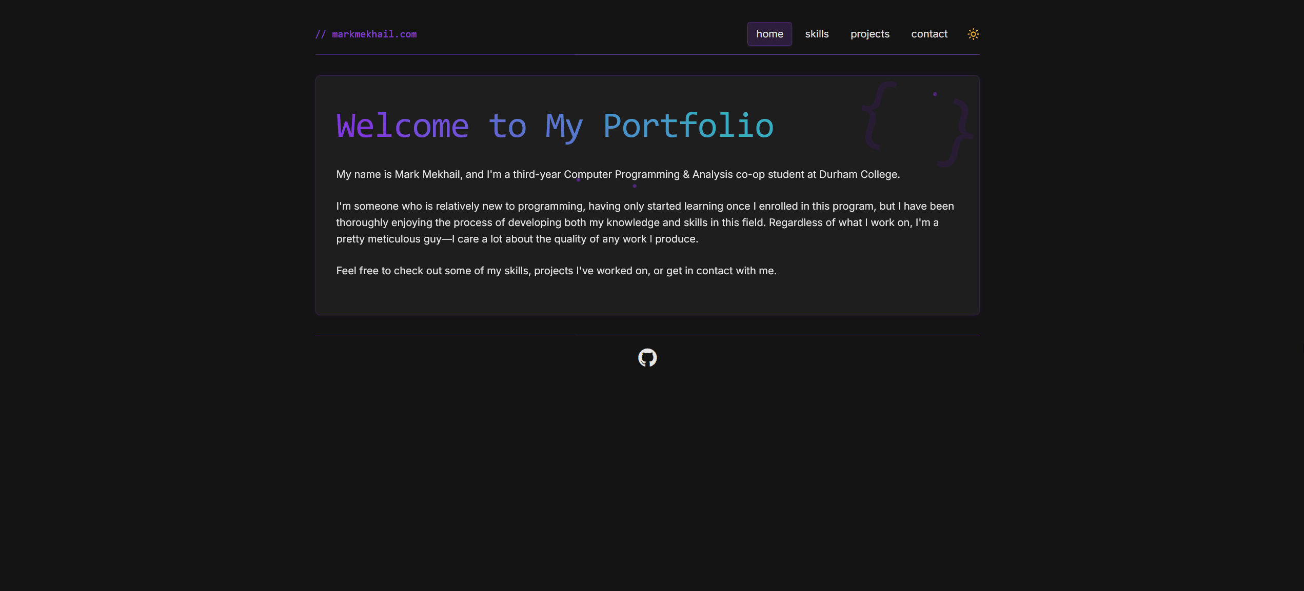 Portfolio homepage